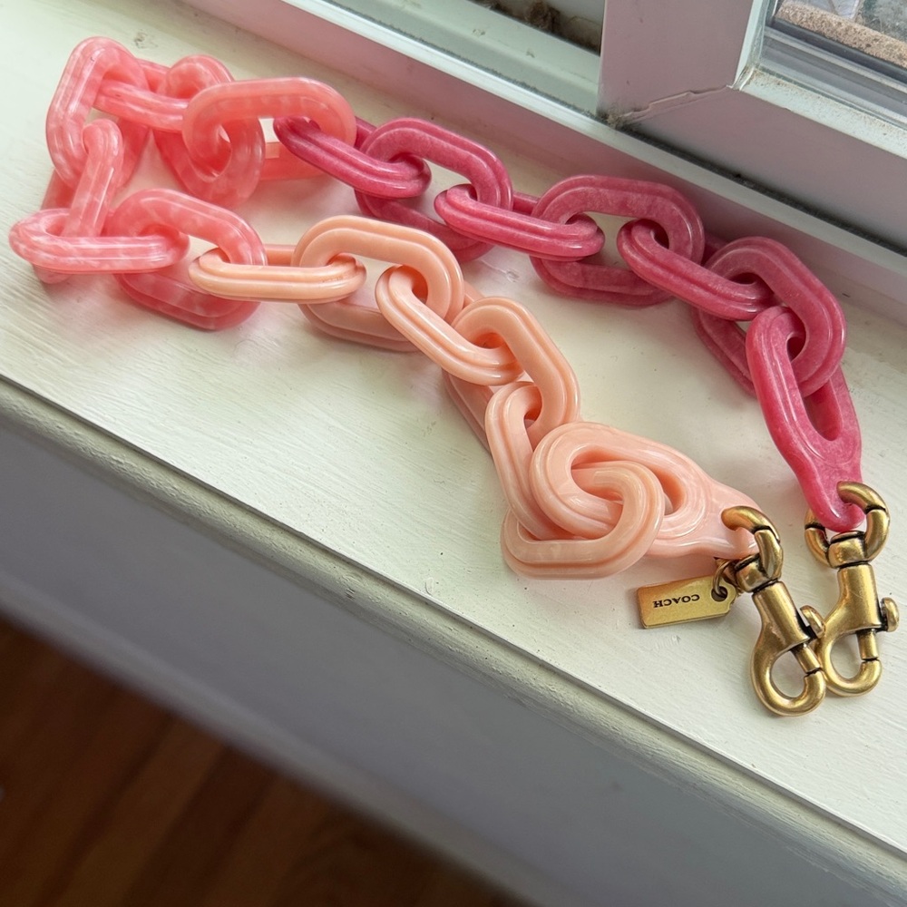 Coach Resin Pink Ombre Acrylic Chain Strap purse strap